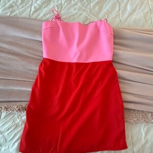 Colorblock Pink and Red Mini Dress!!💗❤️💗❤️